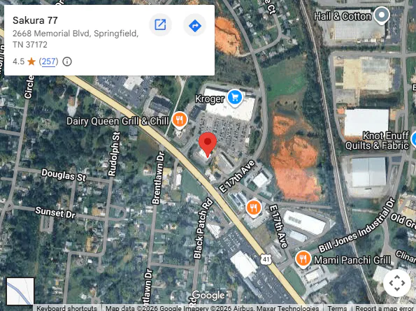 Location,2668 Memorial Blvd, Springfield, TN 37172